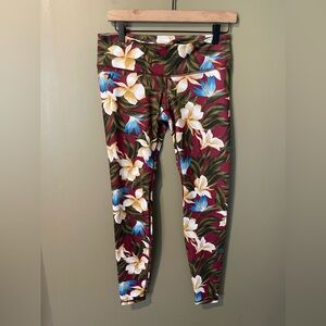 Aviator Nation Hawaiian Floral Print Leggings Size Womens Large